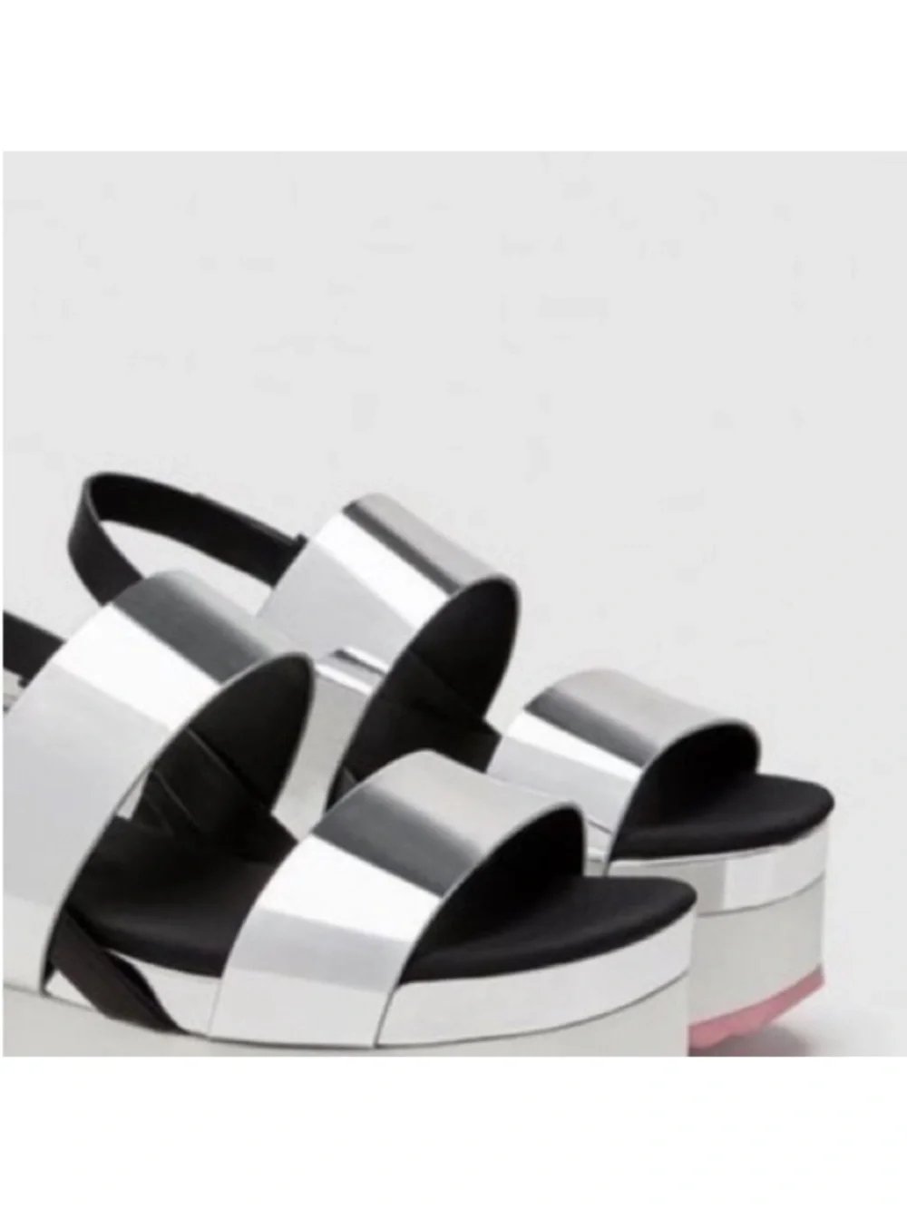 Zara Metallic Platform Sandals - Picture 3 of 7
